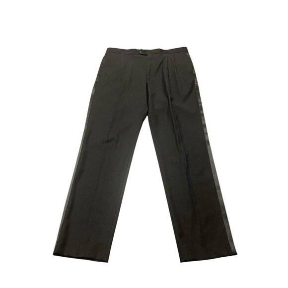 Polo Ralph Lauren Dress Slacks Pant Mens 36x34 100% Wool Pleated Black $125 NWT - Picture 1 of 8